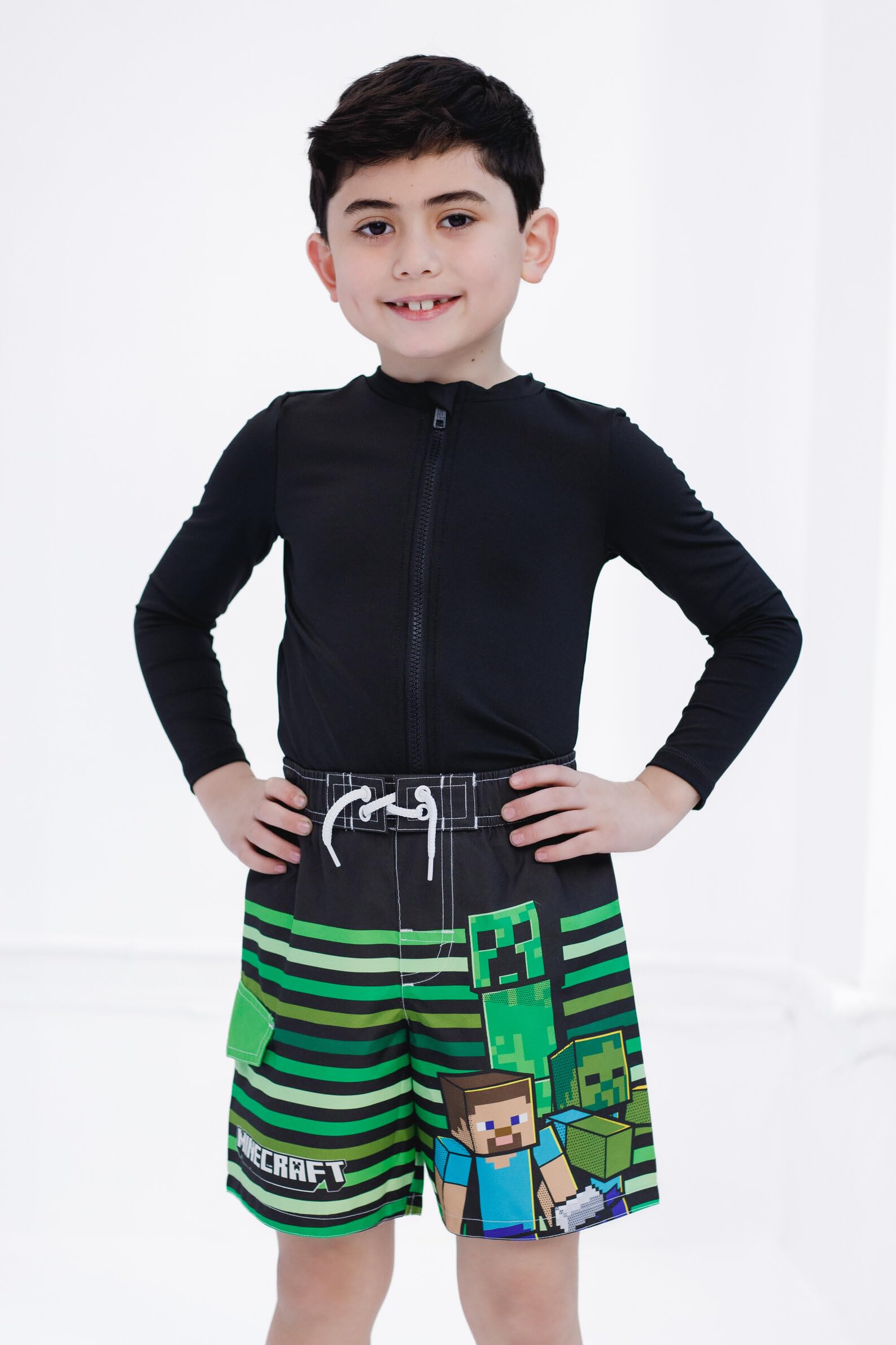 Minecraft Costume da bagno UPF 50+ da bambino a grande bambino taglie (6-14-16)