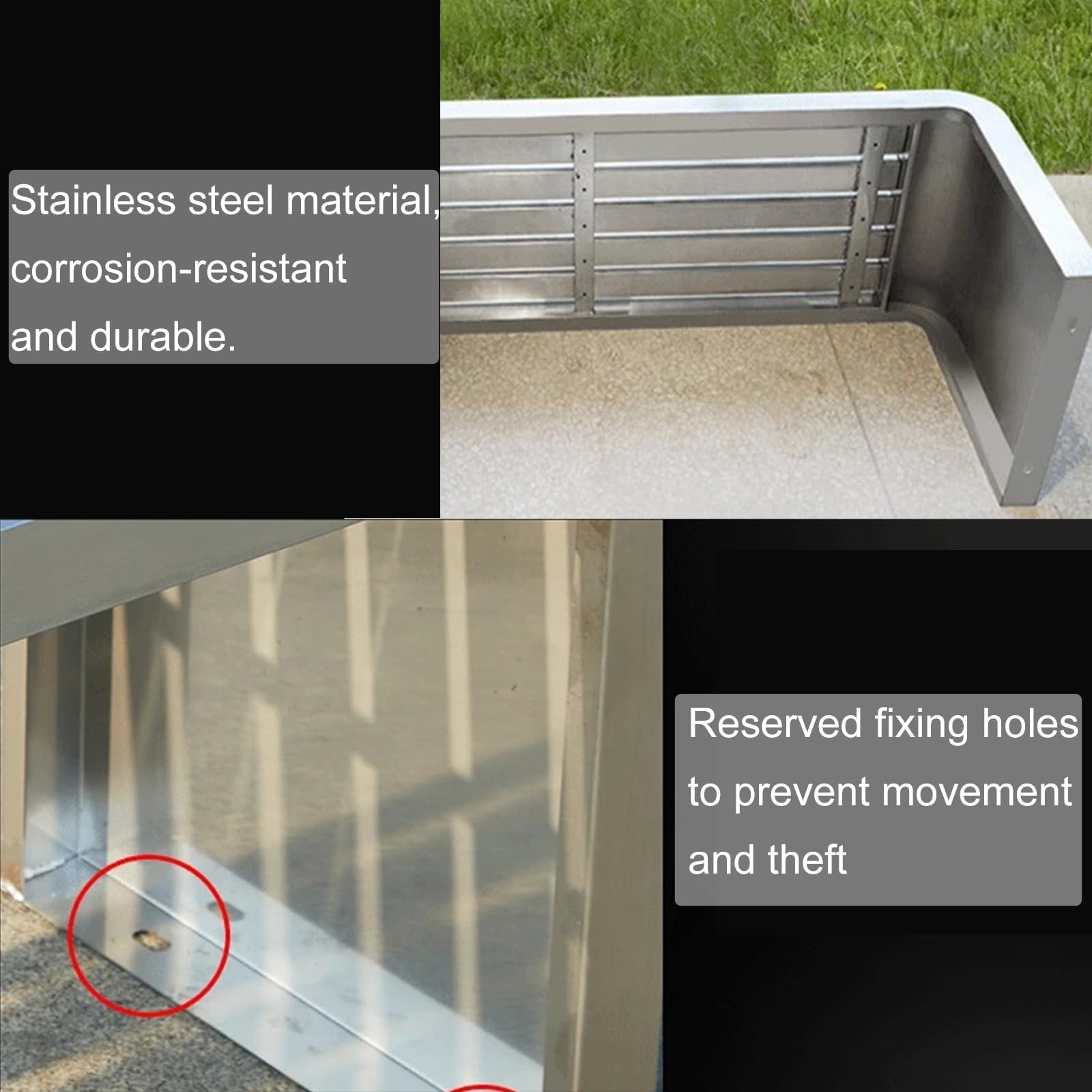 Bacss - Banco de metal para dos personas, asiento de jardín de acero duradero para patio, césped, piscina, 100 x 40 x 45 cm, perfecto para muebles de exterior
