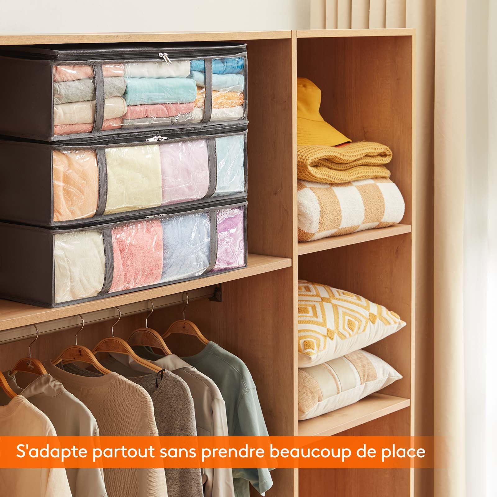 Lifewit 3 stuks, opbergbakken voor onder het bed, opvouwbare kledingopbergzakken met doorzichtig venster, kastopbergers voor handdoeken, kleding Lifewit 3 stuks, opbergbakken voor onder het bed, opvouwbare kledingopbergzakken met doorzichtig venster, kastopbergers voor handdoeken, kleding