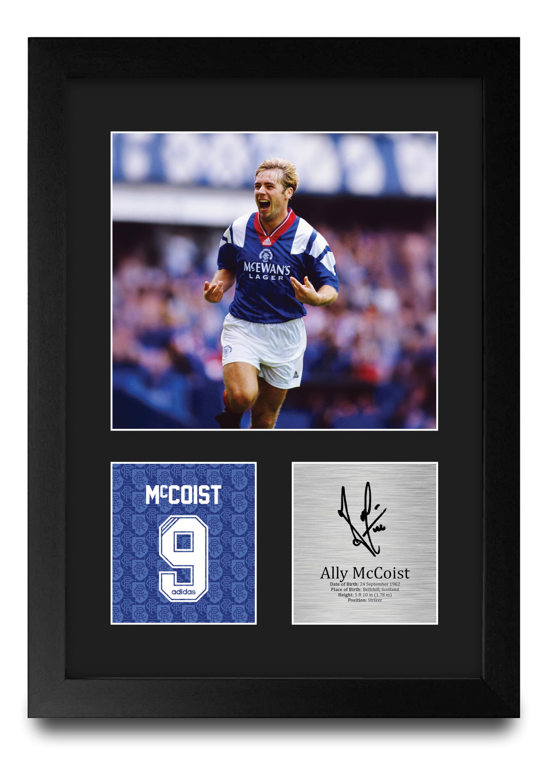 HWC Trading Ally McCoist Rangers Gifts Printed Signed Autograph Picture for Football Fans and Supporters - A4 Portrait Framed — image 1