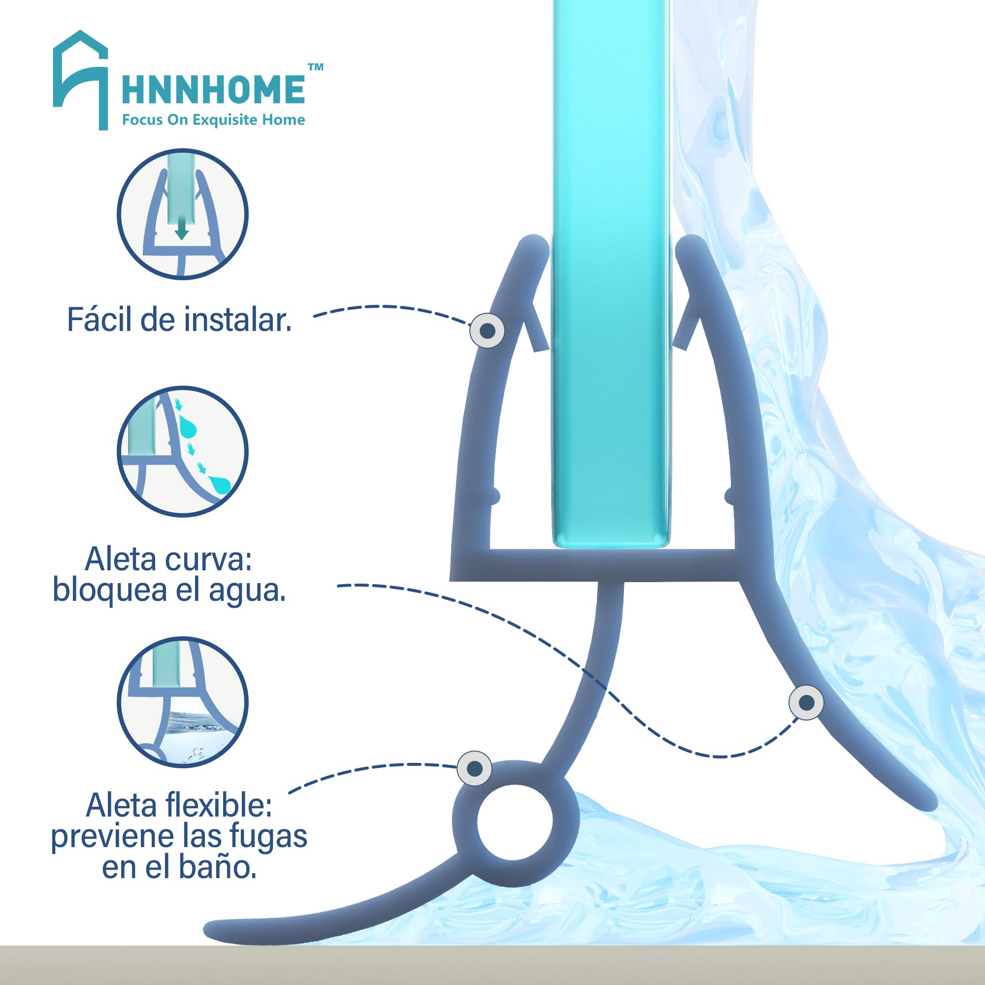 HNNHOME - Junta selladora de goma para puerta de ducha de cristal de 4-6 mm y hueco de 16-22 mm