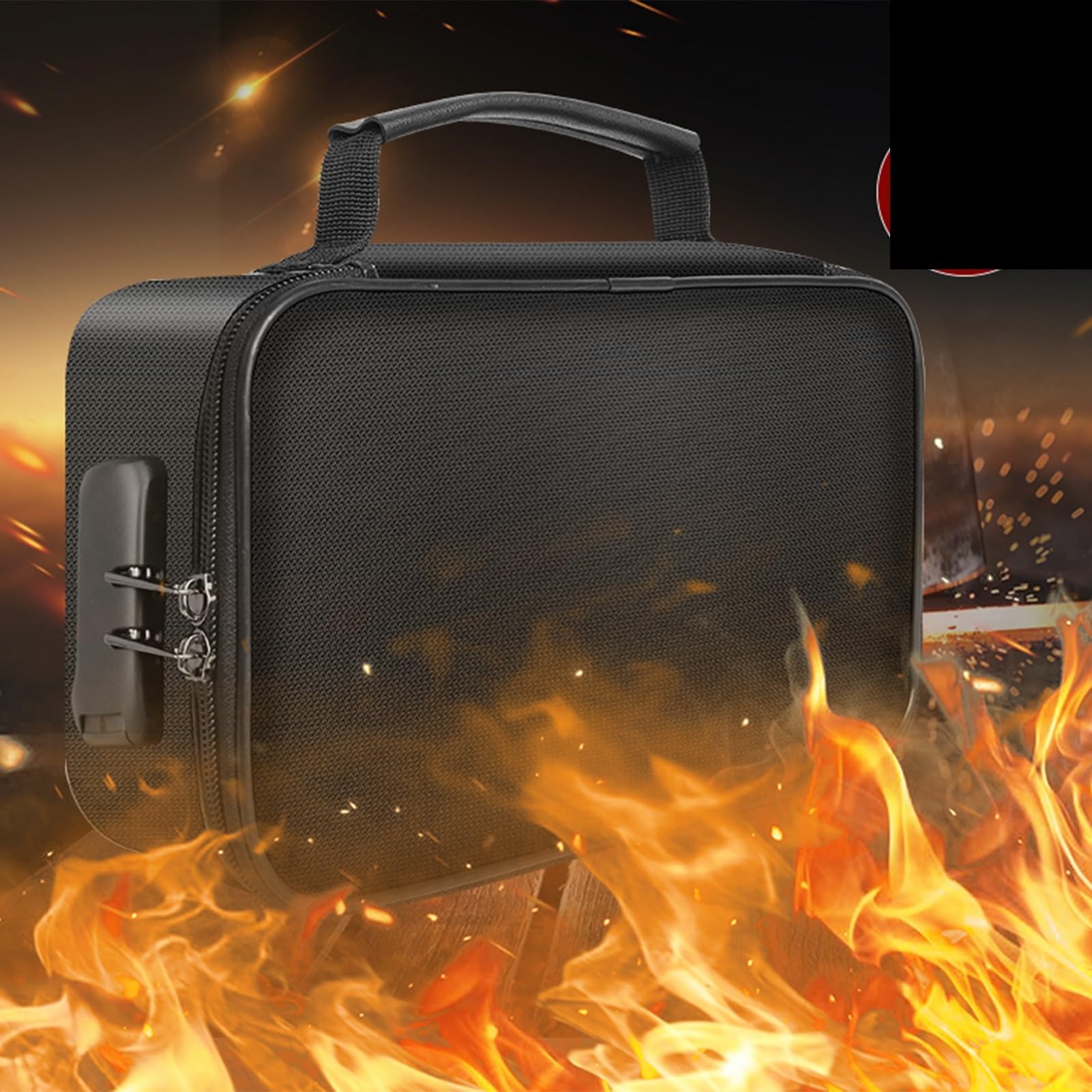 Bolsa de archivos con cerradura, bolsa documentos impermeable 3 capas, almacenamiento viaje portátil for Para Documentos