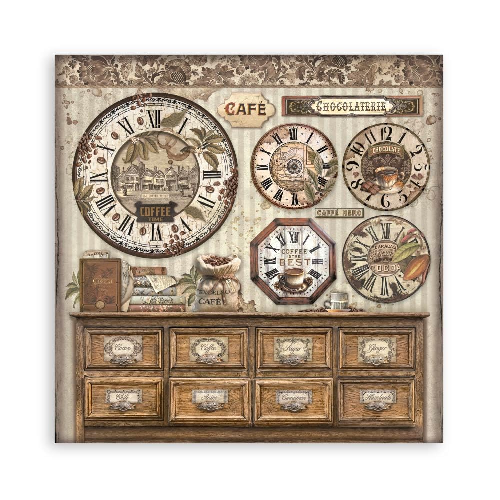 Scrapbooking Pad 22 hojas cm 20,3 x 20,3 (8 pulgadas x 8 pulgadas) Single Face Coffee and Chocolate