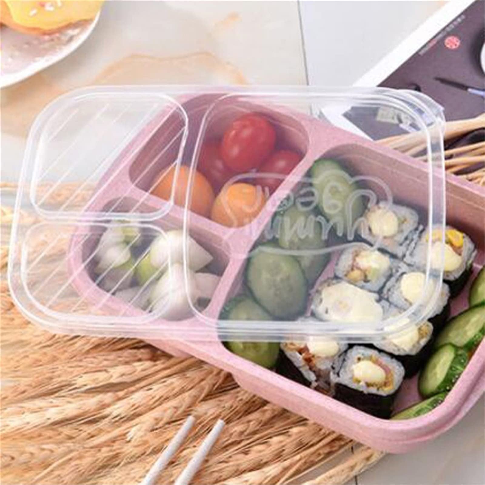 Bento Boxes Lunch box 4 scatole contenitore for alimenti microonde ufficio lavoratore scatola for for frutta(Purple)