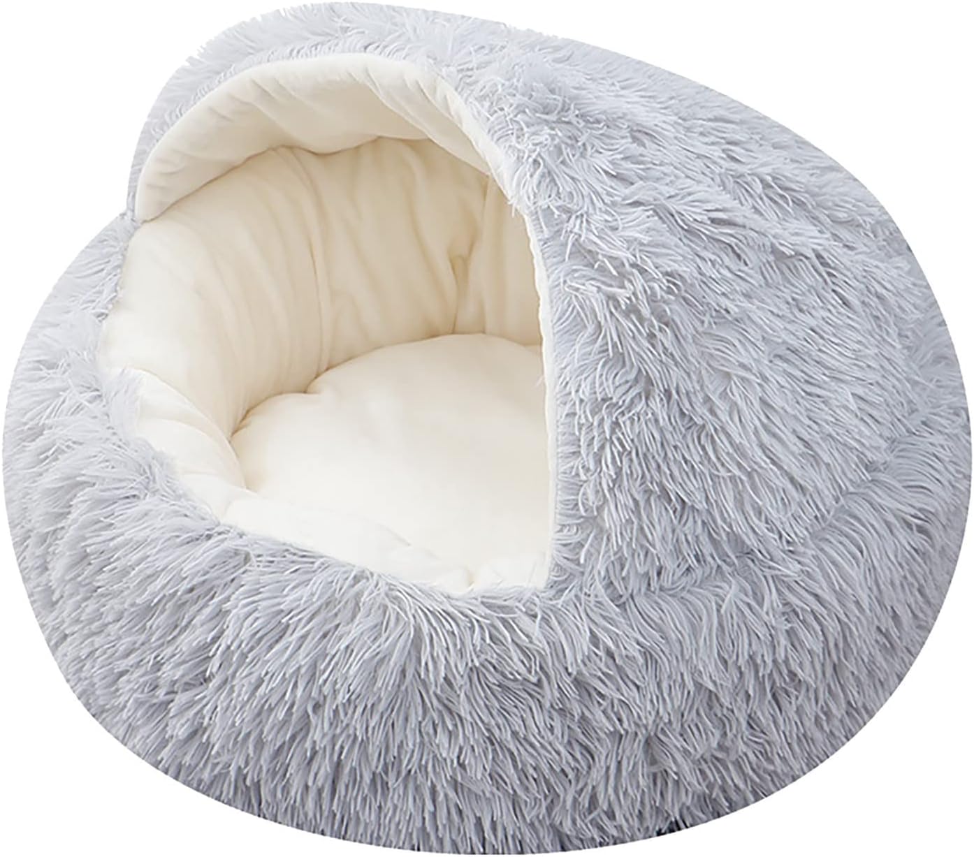 CENGNIAN 15.8'' Soft Round Plush Faux Fur Pet Bed for Cats