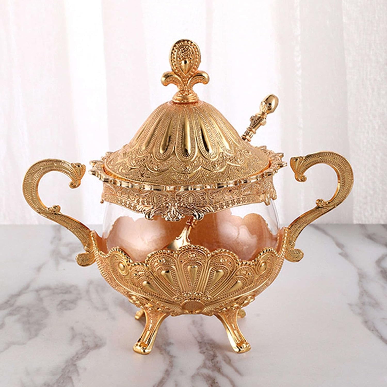 Azucarero de cerámica con tapa y cuchara, tarro de caramelos, azucarero de cerámica con soporte para cuchara, almacenamiento de cocina para azúcar, condimentos y especias