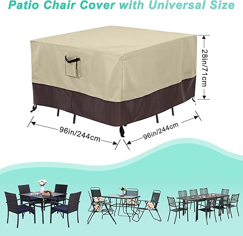 Miniatura 106 de ABCCANOPY Funda universal para mesa auxiliar de patio, para exteriores, pequeña cubierta impermeable y a prueba de polvo, marrón beige, 42 x 24 x 18