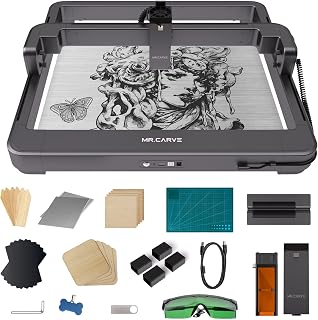 Pruie MR.CARVE M3 Engraver Engraving Marker Infrared Module and 10W Blue Light Module Support Offline Work APP Control Compatible with Windows/Android/IOS/for Paper Bamboo Glass