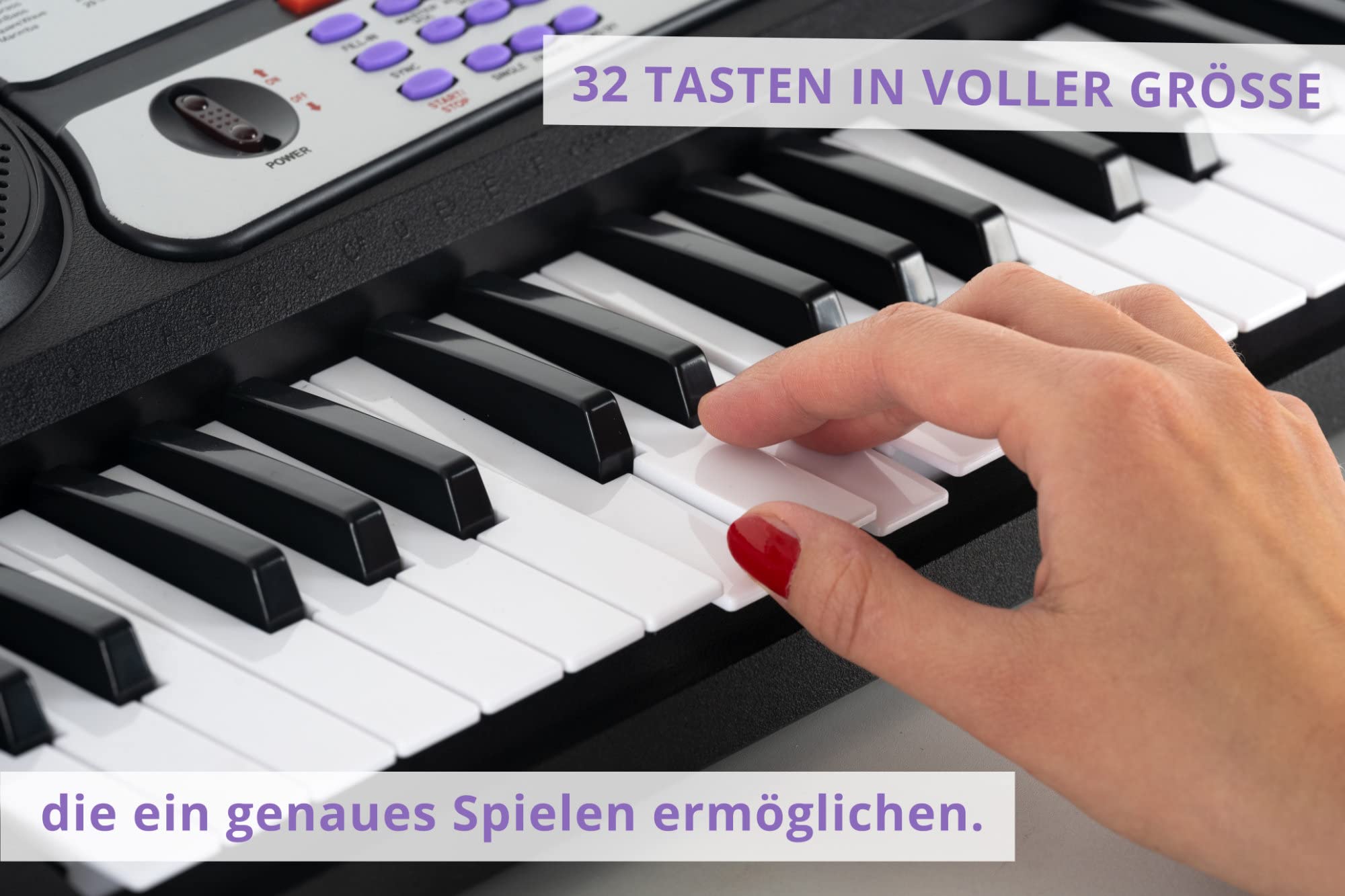 McGrey BK-5410 Beginner-Keyboard Set inkl. höhenverstellbarem Ständer und Sitzbank (54 Tasten, 255 Klangfarben, 255 Rhythmen, 8 Demo Songs, Netzteil, Notenhalter)