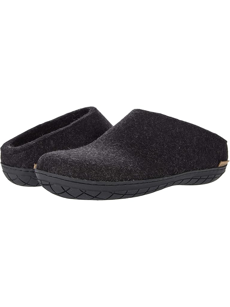 Black Glerups Wool Slip-On Rubber Outsole