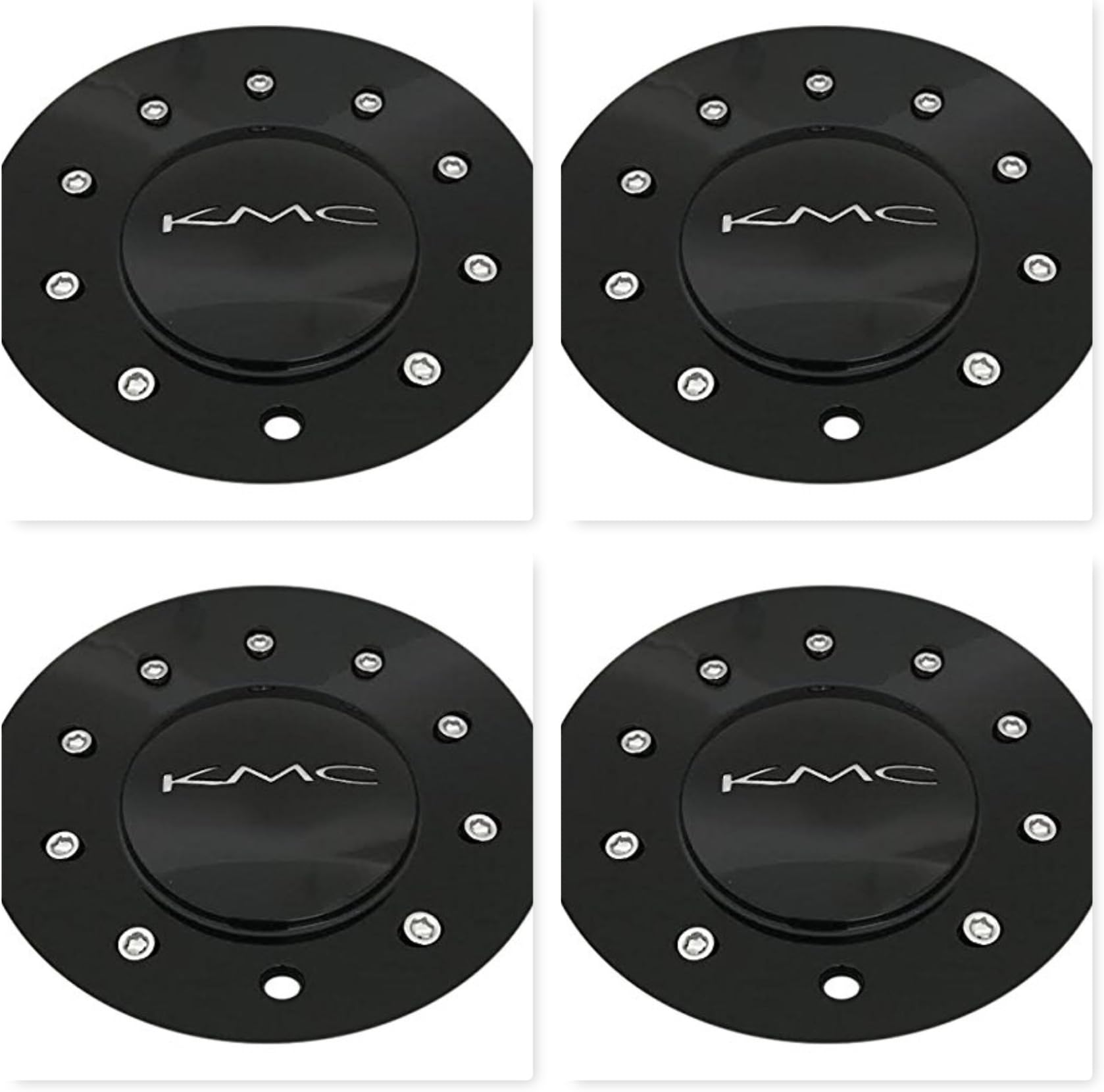 4 Pack KMC 677 D2 496L170 Gloss Black Center Cap