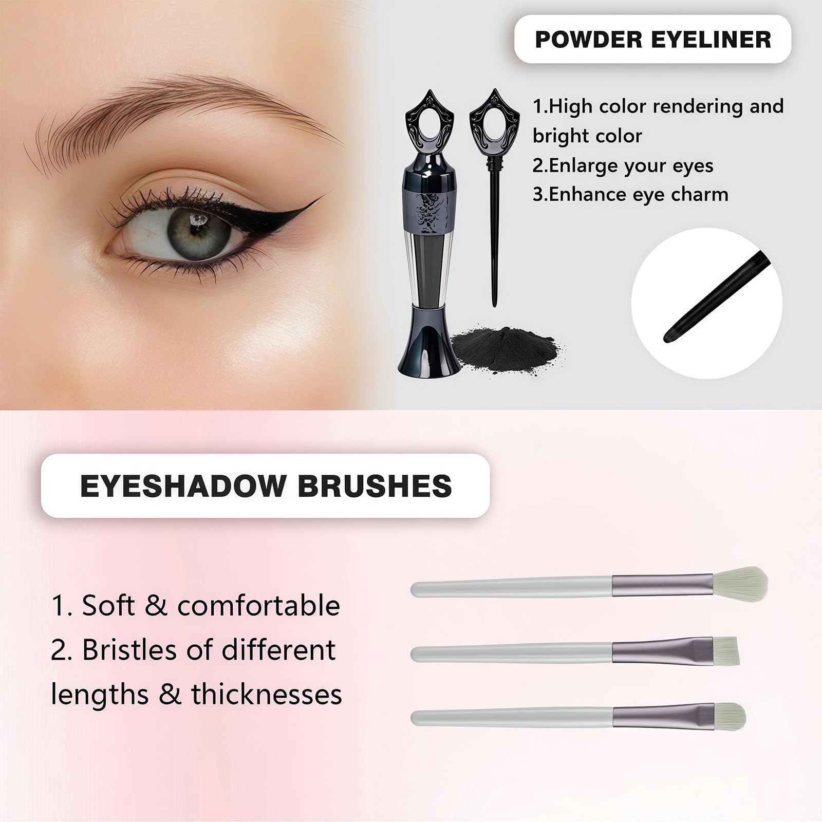 Kit di trucco da viaggio completo con bastoncino di burro in polvere e 6 ombretti, per un'applicazione rapida in viaggio, set cosmetico multiuso