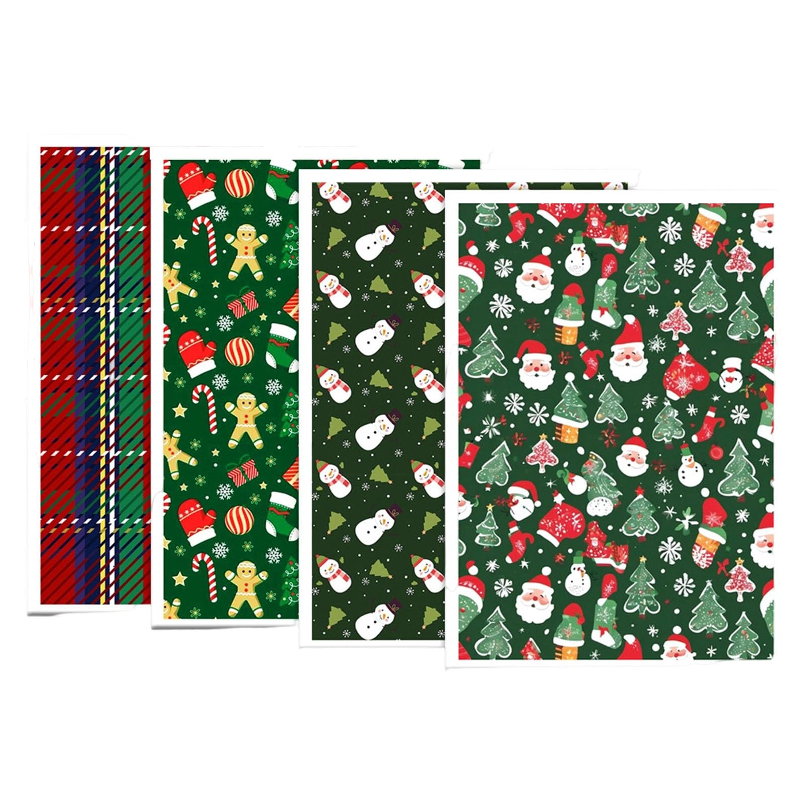 Jazuaiao 4PCS Christmas Transfer Paper 95x138mm for Clay Earring Necklace Making Water Soluble Paper Clay Transfer Sheets Art Sticker