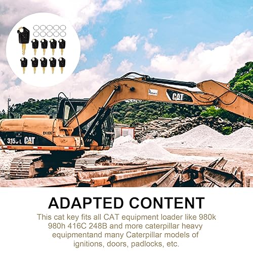 Miniatura 4 de 5P8500 - Llaves para gatos, paquete de 10 cargadores de oruga, llaves de excavadoras, llaves de encendido para equipos pesados CAT (10 juegos)