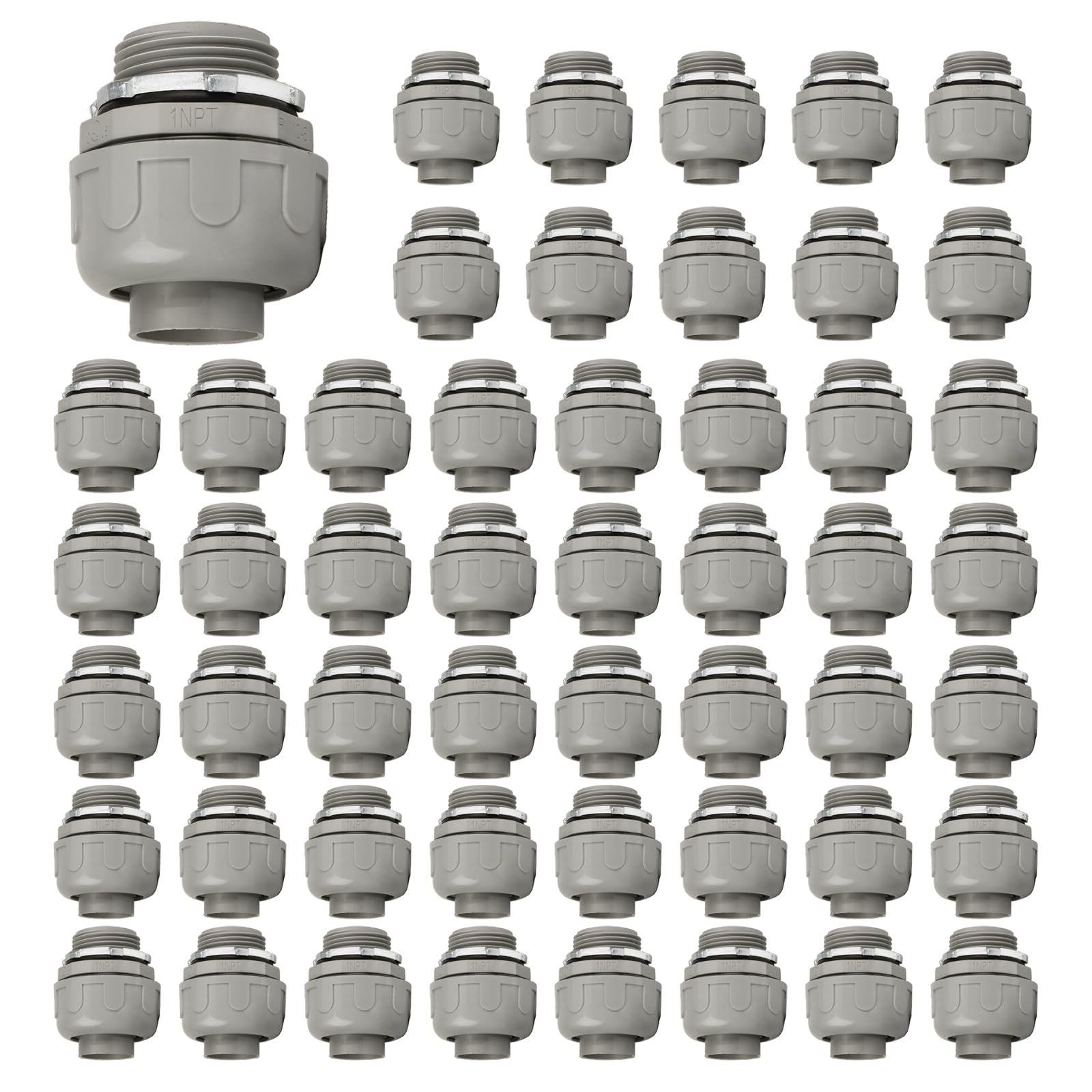 Conduit Connectors, 1 Inch, Straight, Grey, 5-Pack — Amazon image 8