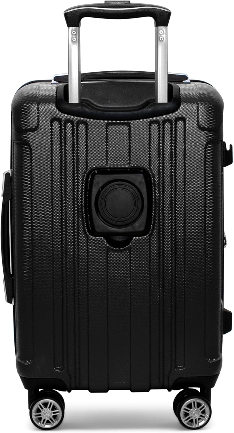 Gabbiano Bravo Expandable Hardside Suitcases with Spinner Wheels, Rolling Travel Bag Bundle, Lightweight ABS Hardshell, 3-Piece Hardside Luggage Set (Black, Carry-On 21")
