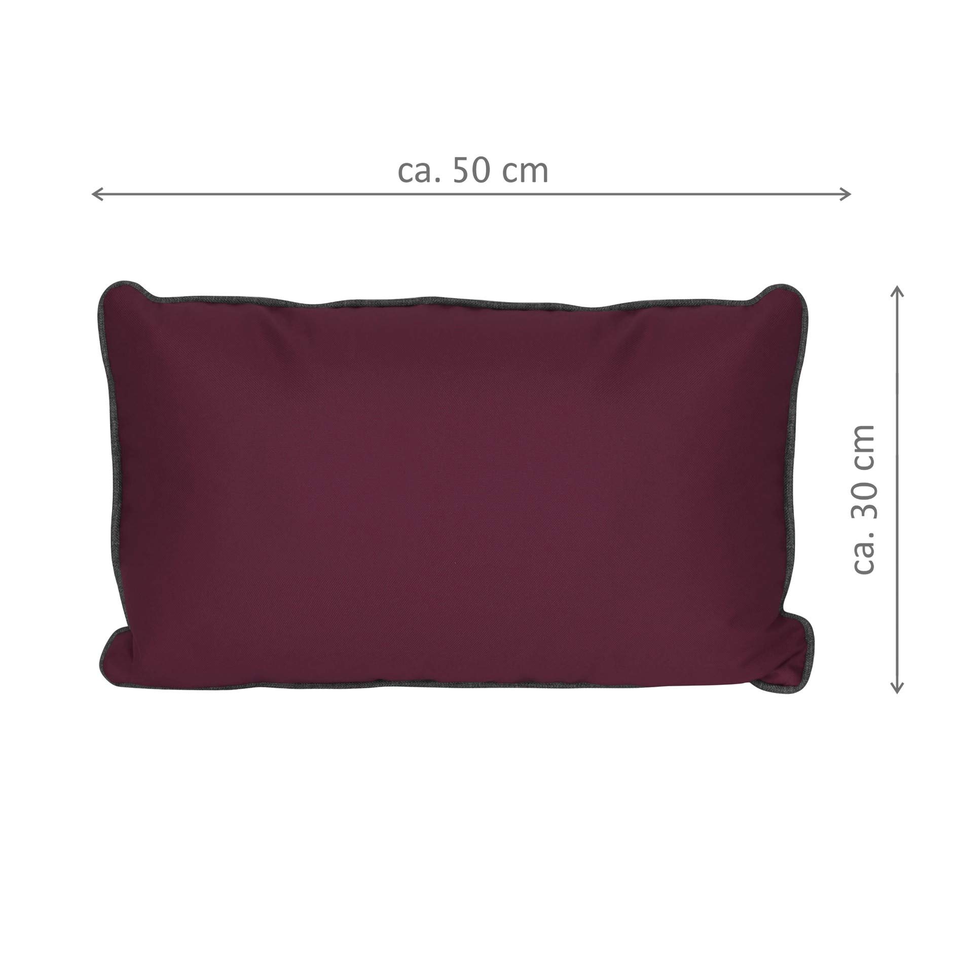 LILENO HOME Kissen 50x30 cm [2er Set] - Wasserabweisende Kissenhülle Brombeere (ohne Füllkissen) - Kissenbezug wasserfest als Gartenkissen oder Dekokissen - Kissenhülle Indoor und Outdoor