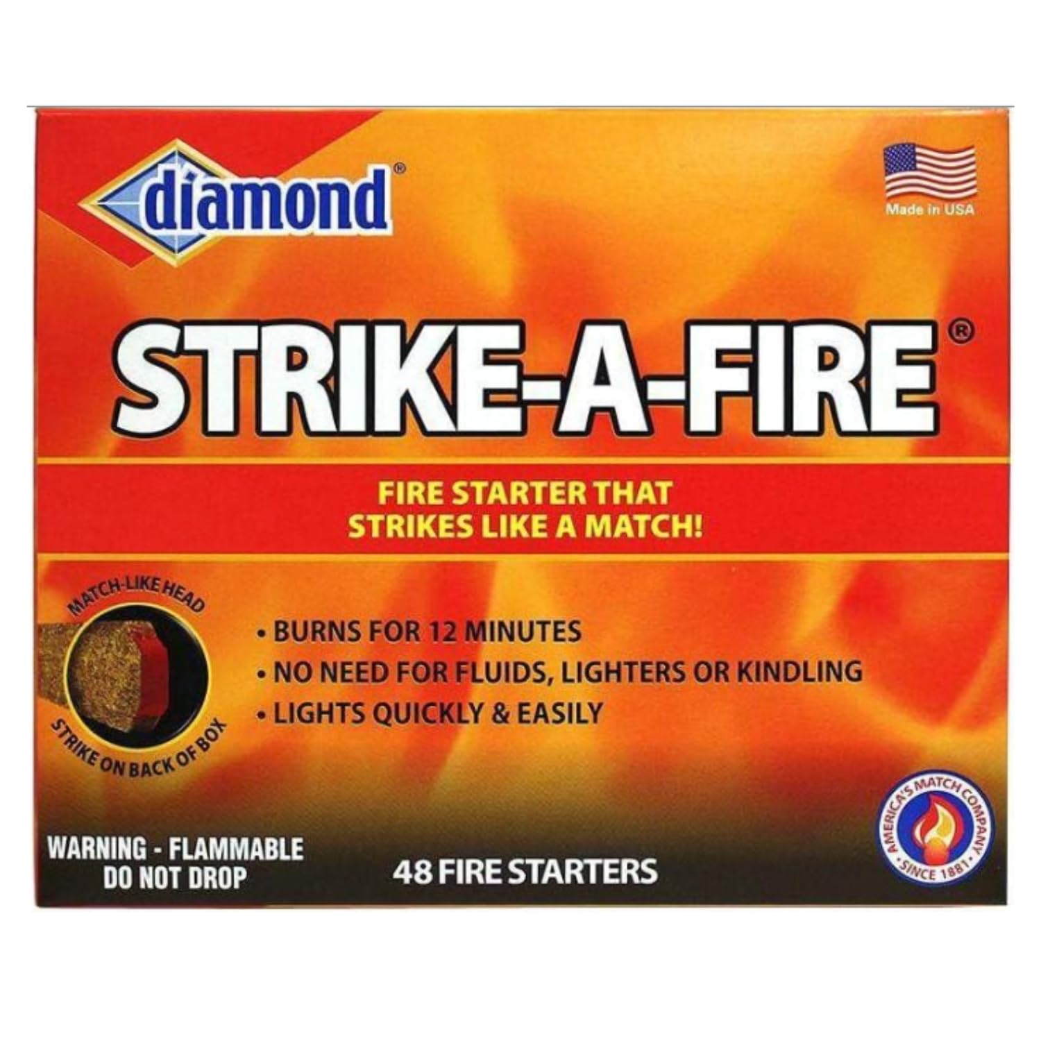 Diamonds Fire Starter Matches 48 Count per Pack