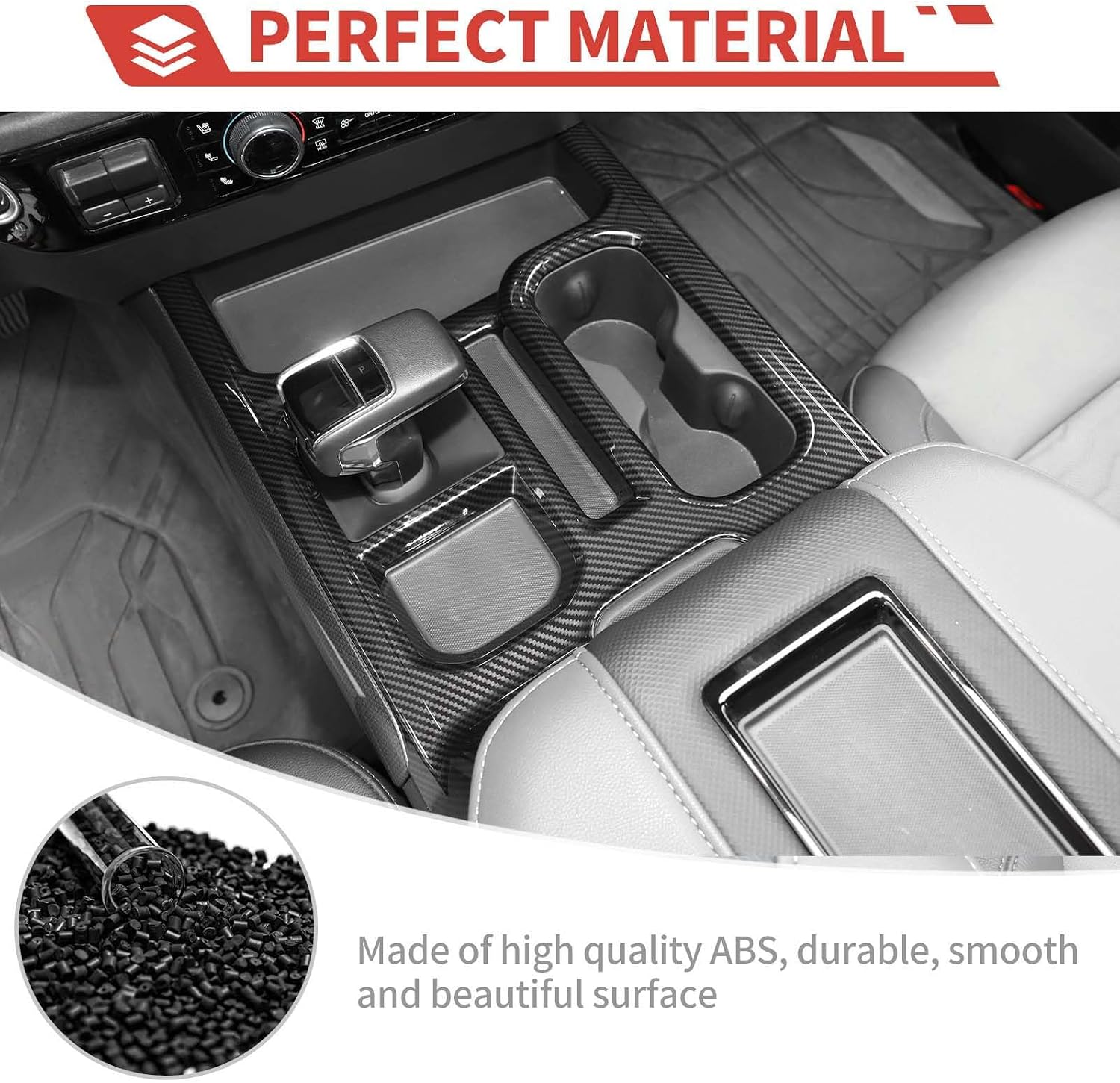 for Silverado Cup Holder Panel Center Console Gear Shift Panel Trim Cover Decoration Interior Accessories Compatible with Chevrolet Silverado 2022+