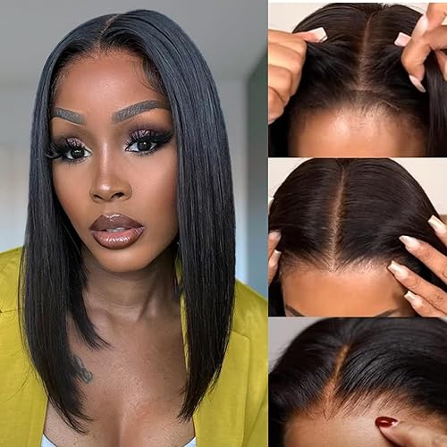 Miniatura 8 de Pelucas de cabello humano rizado con encaje frontal, pelucas de cabello humano rizado tipo Bob de 13 x 4, pelucas de cabello humano rizado Jerry con