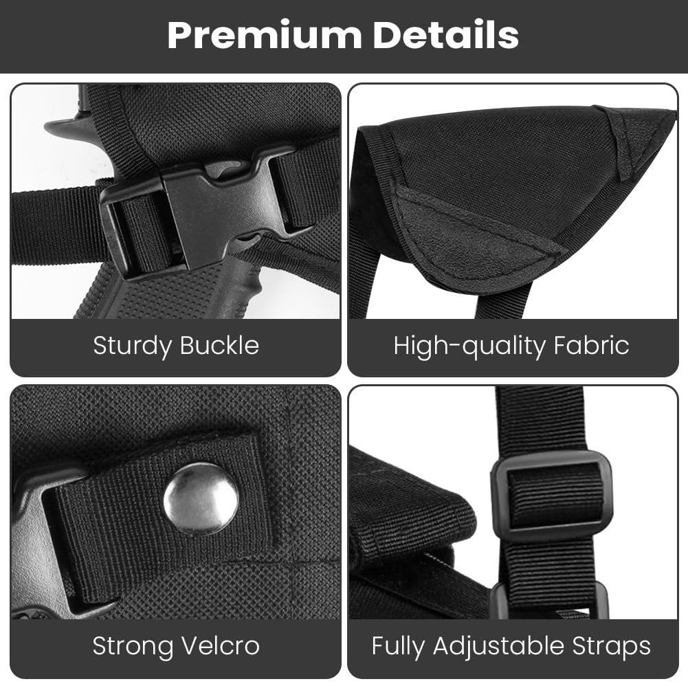 Flintronic Pistolera Hombro Oculta Correa Ajustable Bolsillos Revistas Funda Pistola Senderismo Acampada