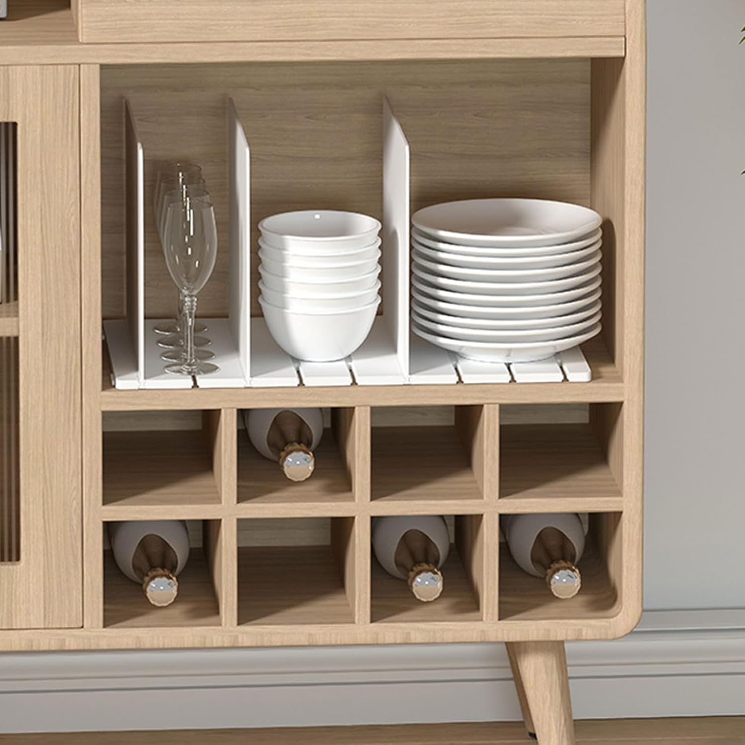 Multipurpose Adjustable Sturdy Shelf Dividers Accessory for Closet Organization Clear Storage Separator