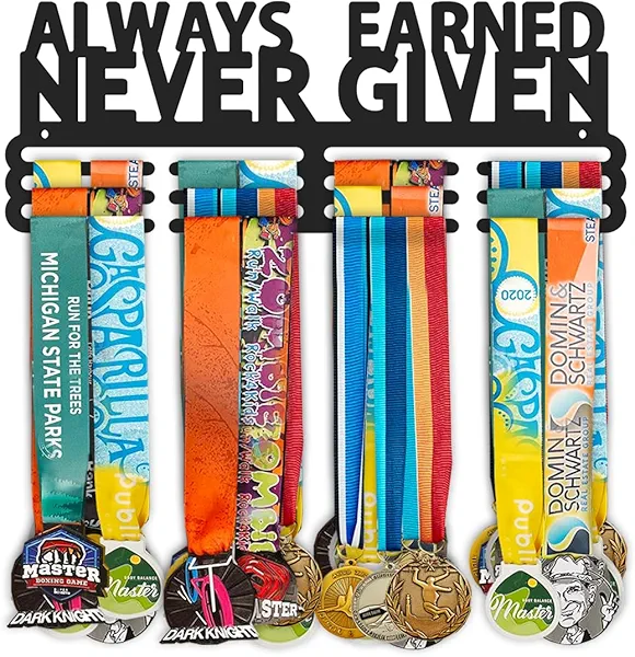 Dafftos Medal Hanger - Ribbon Holder & Display Frame for Medals & Awards - Wall Mounted Metal Trophy Rack - Easy to Install