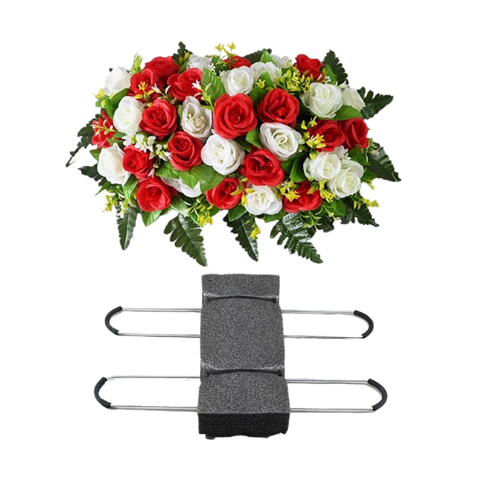 Mekalero Delicate Artificial Rose Wreath with 36 Blossoms Bouquet Saddle Suitable for Parties and Celebrations Faux Roses Decoration