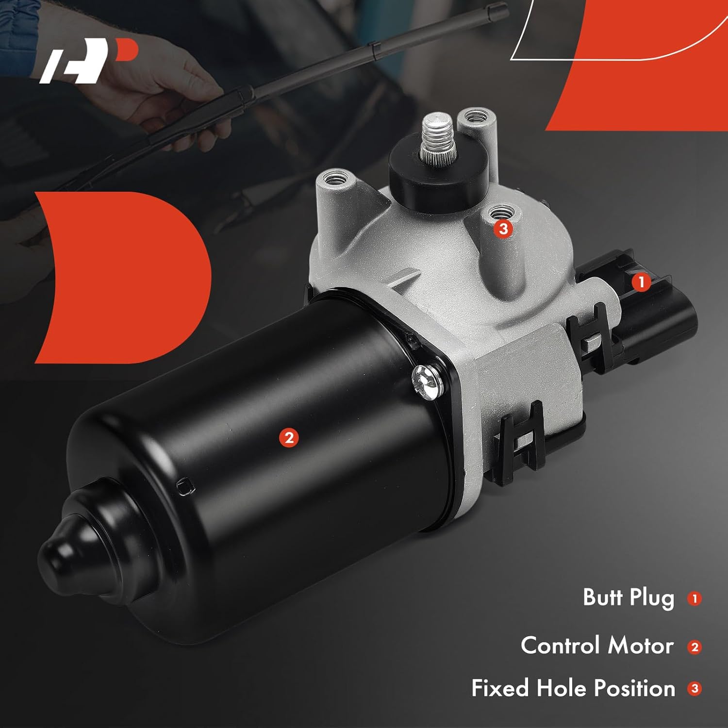 A-Premium Front Windshield Wiper Motor Compatible with Ram 2500 2011-2021, 3500/4500/5500 2011-2021, 1500 Classic 2019-2021 & Dodge Ram 1500 2500 4500 5500