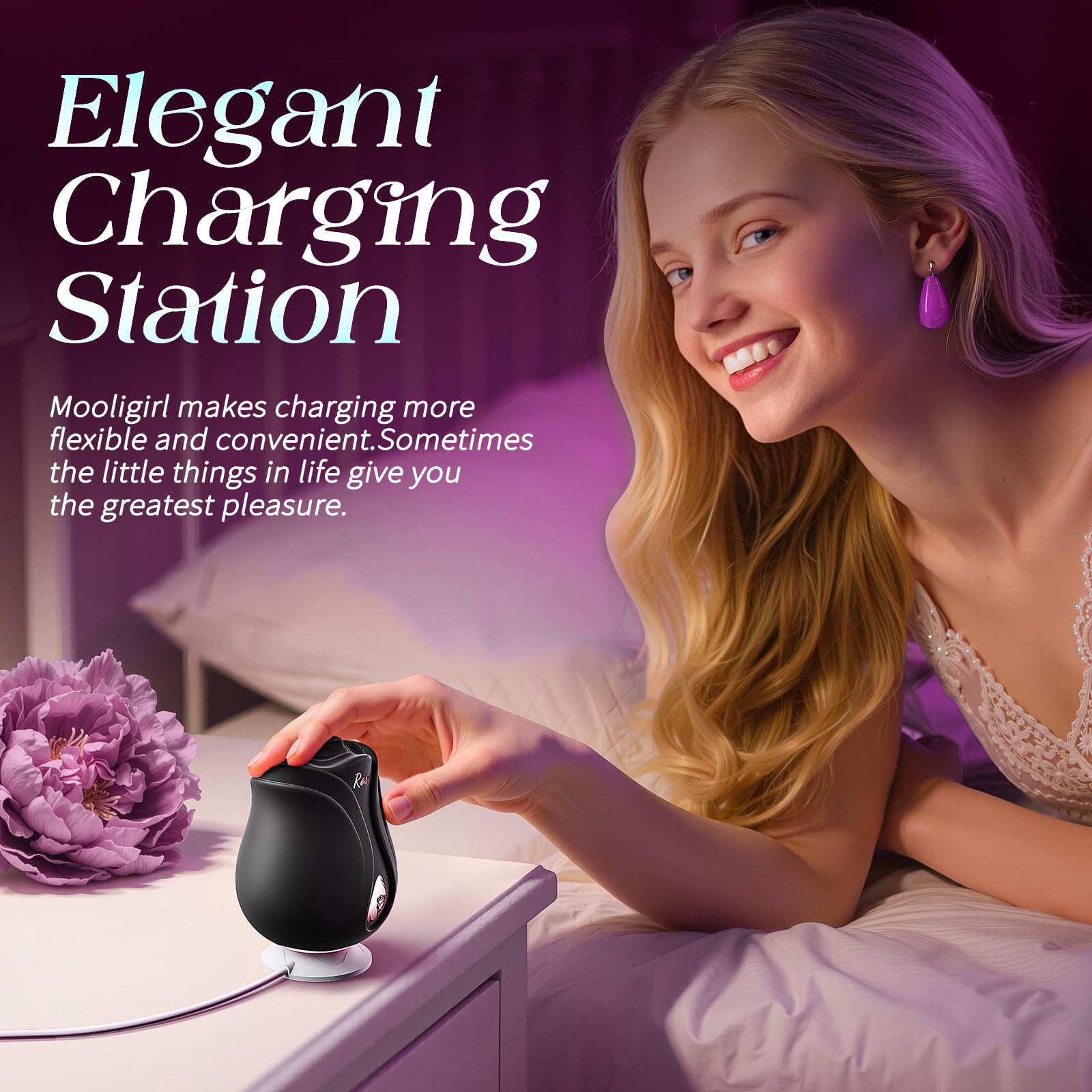 MOOLIGIRL Rose Sex Toy Sucking Vibrator - Womens Sex Toys Adult Toy with 10 Sucking & Vibrating, APP Control Rose Toy Clit Nipple Sucker Vibrators, Adult Toys Female Couples Sex Furniture Bedding