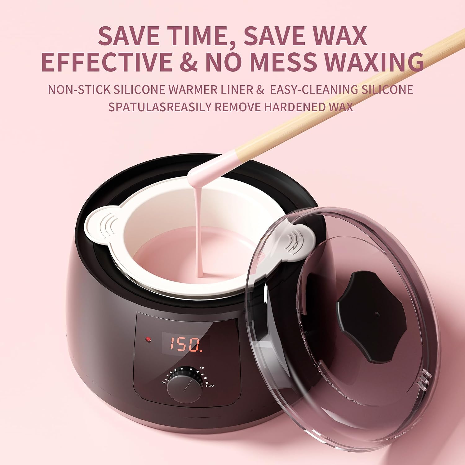 Wax Warmer, Waxing Kit for Women, Hot Melt Hard Wax Warmer for Hair Removal, Wax Heater wax kit with Non-Stick Easy Clean Pot for Home or Salon.