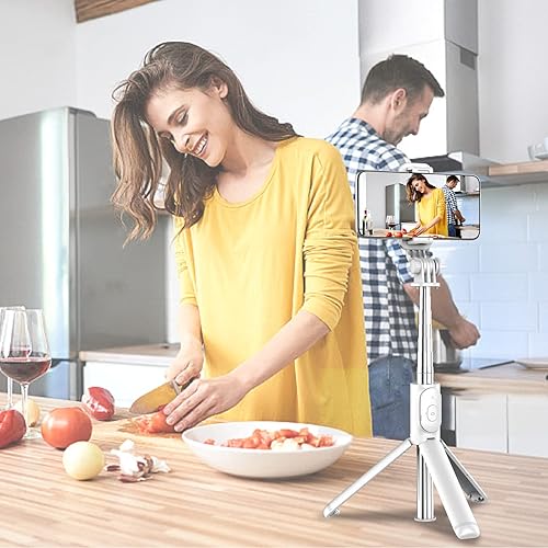 Miniatura 6 de Trípode para selfie stick con control remoto inalámbrico desmontable, 4 en 1 extensible portátil selfie stick y trípode para teléfono compatible con