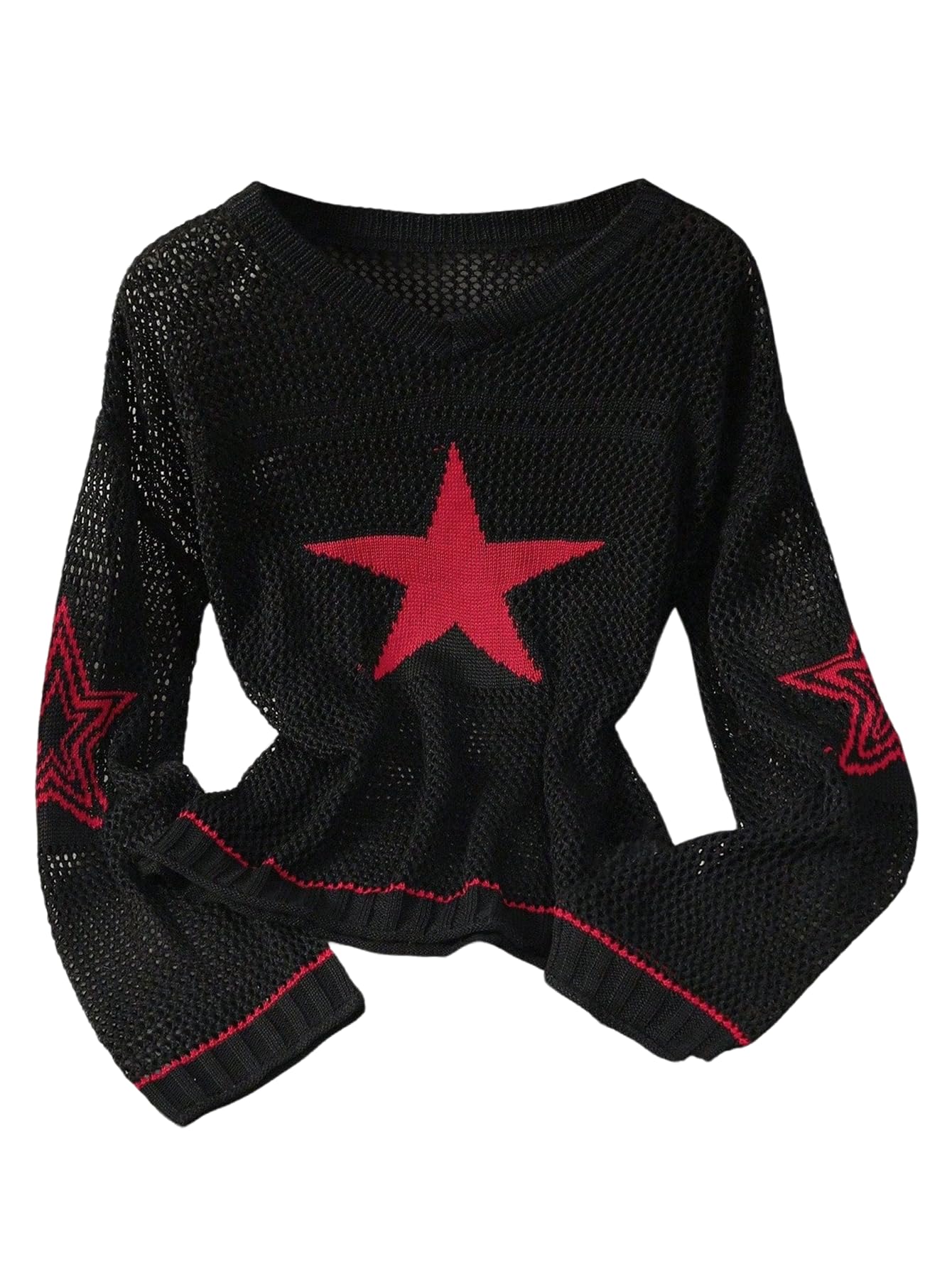 Milumia Womens Number Jersey Sweater Shirt Y2k Graphic Oversized Crochet Sweaters Long Sleeve Going Out Streetwear