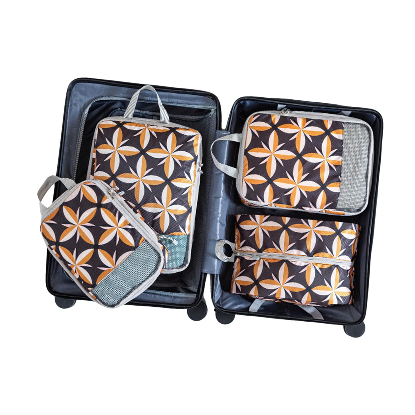MICFENY Pack of 4 Efficient Packing and Storage Cubes Stylish Printed Compression Cubes For Efficient Packing And Storage