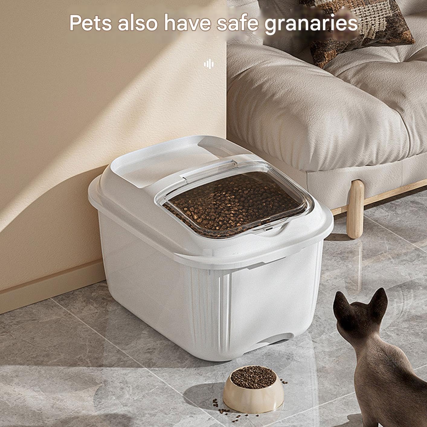 Rice Container with Window Large Capacity Kitchen Bin for Flour Household Rice Preservation Container Plasti
