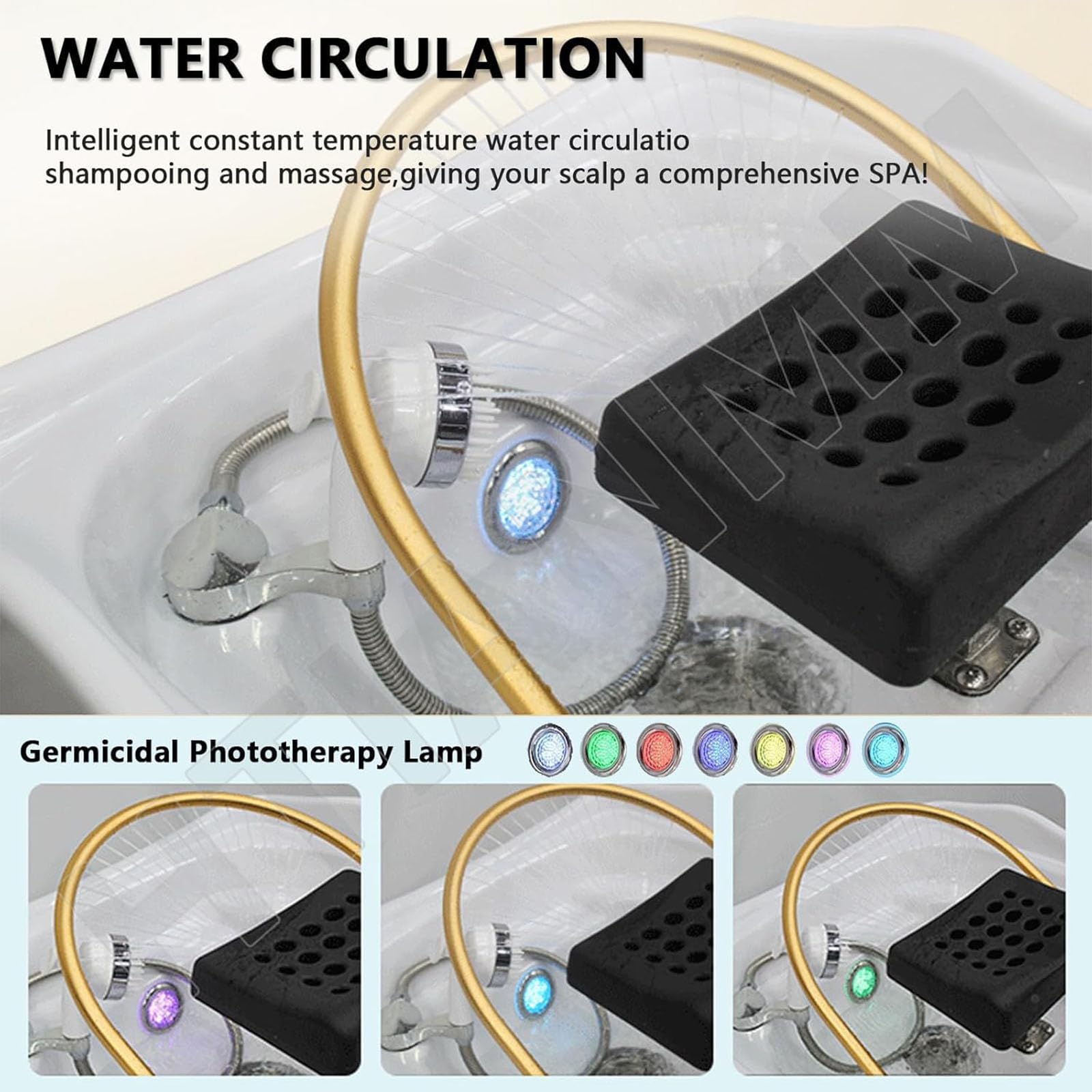 Head Spa Equipment z podwójnym systemem cyrkulacji wody 60 l, termostatyczna stacja do pielęgnacji skóry głowy do salonów i domu