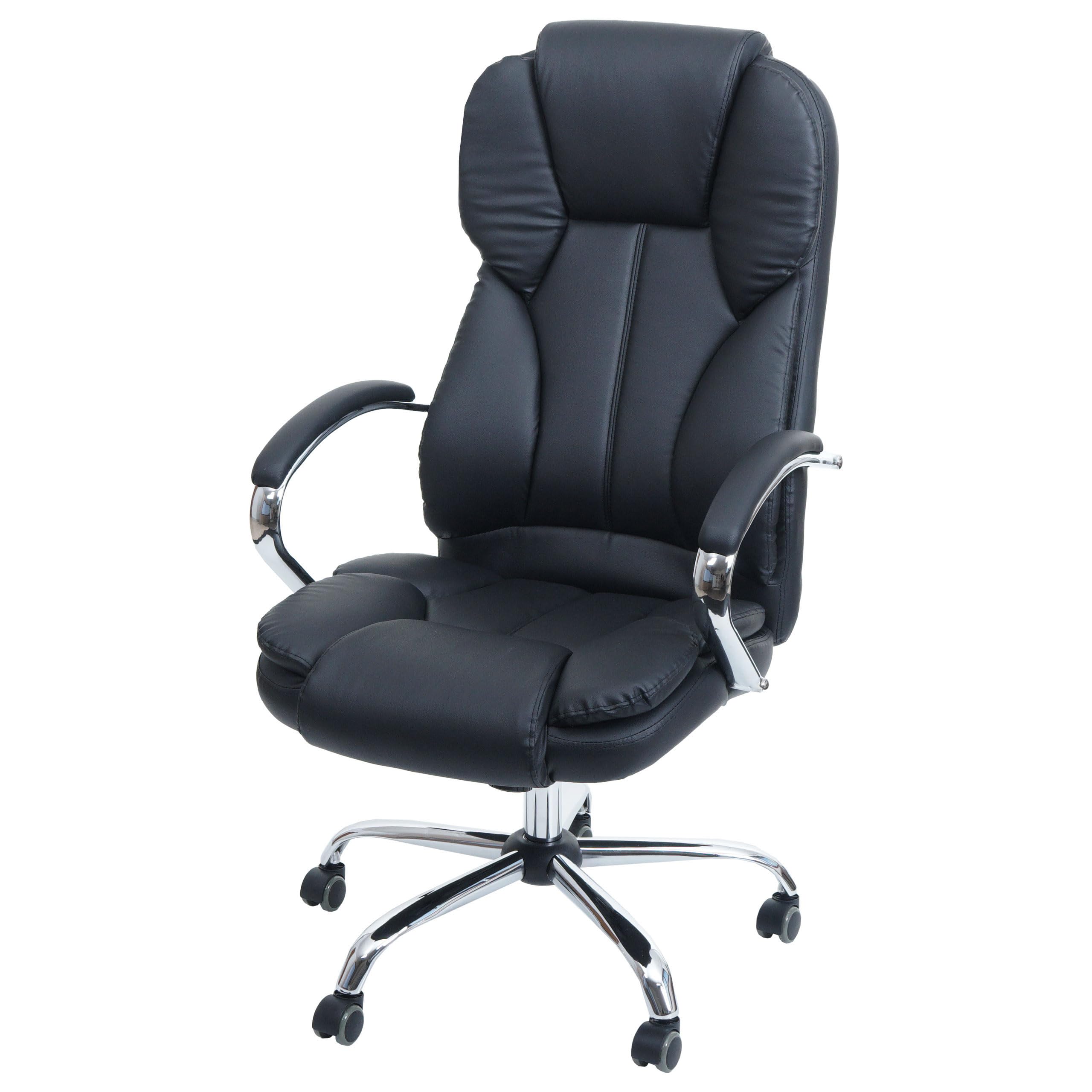 Mendler Profi-Bürostuhl Kansas XXL Chefsessel – US-Version, Kunstleder, schwarz
