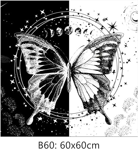 Miniatura 7 de Mantel con patrón de tarot de constelaciones, mariposa, luna, fases, tapiz, juego de mesa, suerte, altar, fondo, manta de camping
