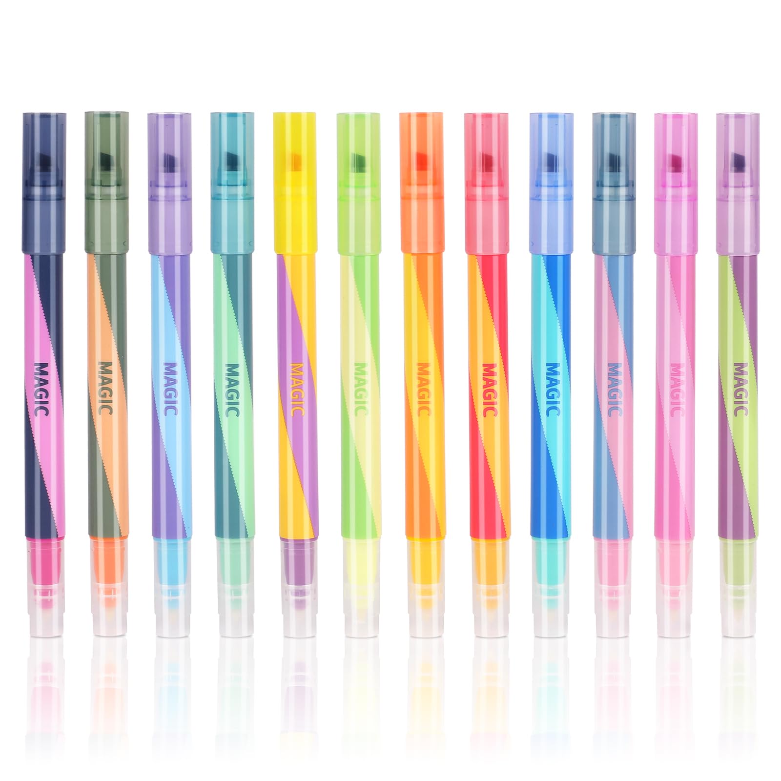 Snapklik.com : 12 Pack Magic Color-Changing Markers, Double-Headed ...