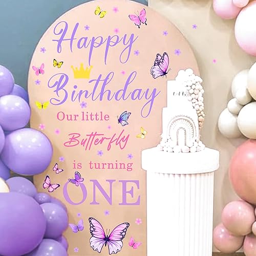 Vista 25 de Barri Design Suministros para fiesta de feliz cumpleaños, decoraciones de primer cumpleaños para niños, telón de fondo de fiesta de caramelo