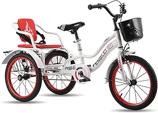 Tricycle Adulte Tricycles Adultes avec Dossier Siège à Trois Roues Vélo avec Panier à Provisions De Bicyclette De Vélo De Trike pour Achats De Pique-Nique Sport Extérieur Hommes Femmes(Color:Rouge)