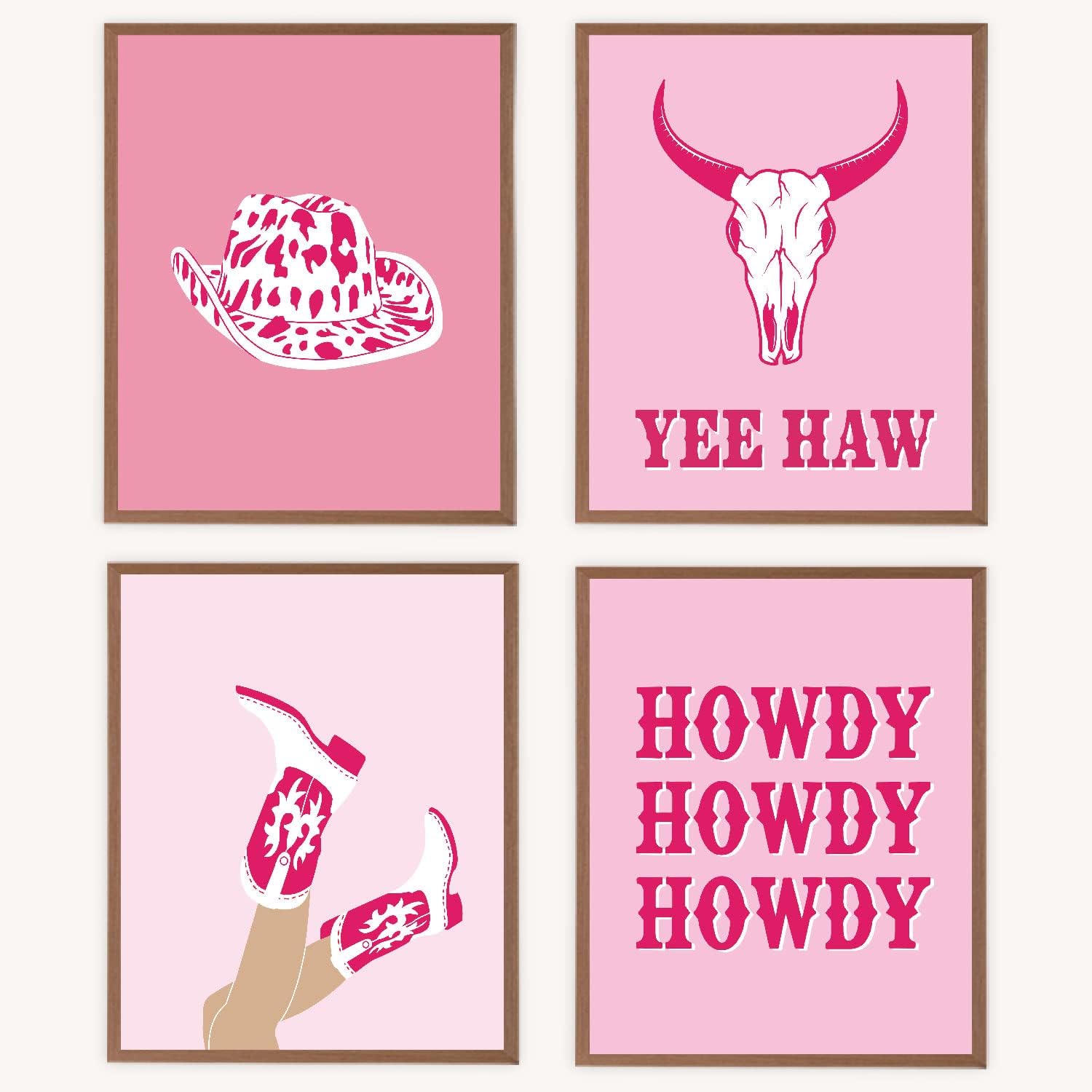 VNWEK Pink Wall Decor,Pink Western Cowgirl Room Decor