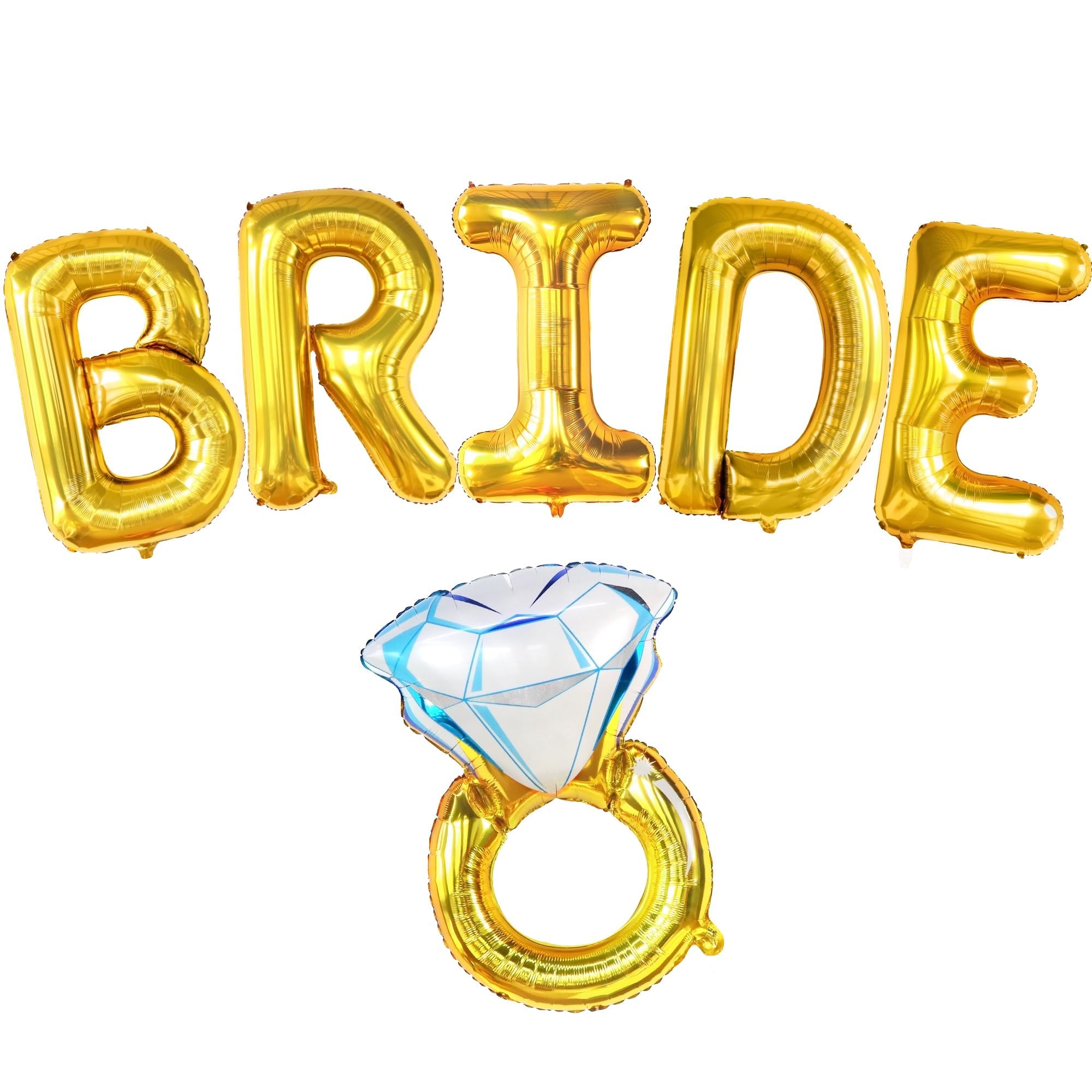 KatchOn, Giant Bride Balloons Gold - 40 Inch | Bachelorette Party Decorations | Bride Bachelorette for Bridal Shower | Gold Balloons | Ring Balloon