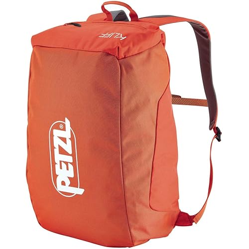 PETZL KLIFF Rope Bag - 36-Liter Rope Bag for Sport Climbing With Removable Tarp - Red/Orange