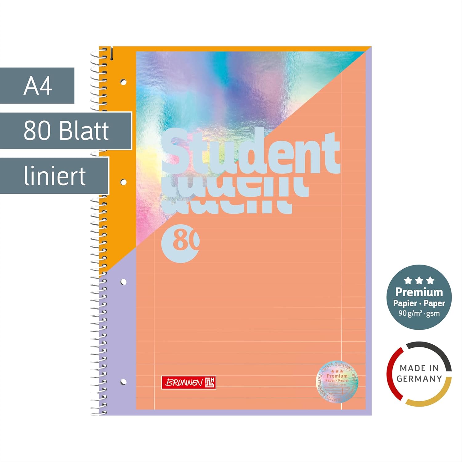 BRUNNEN Premium Student "Intoxicate" College Notepad A4 Lined