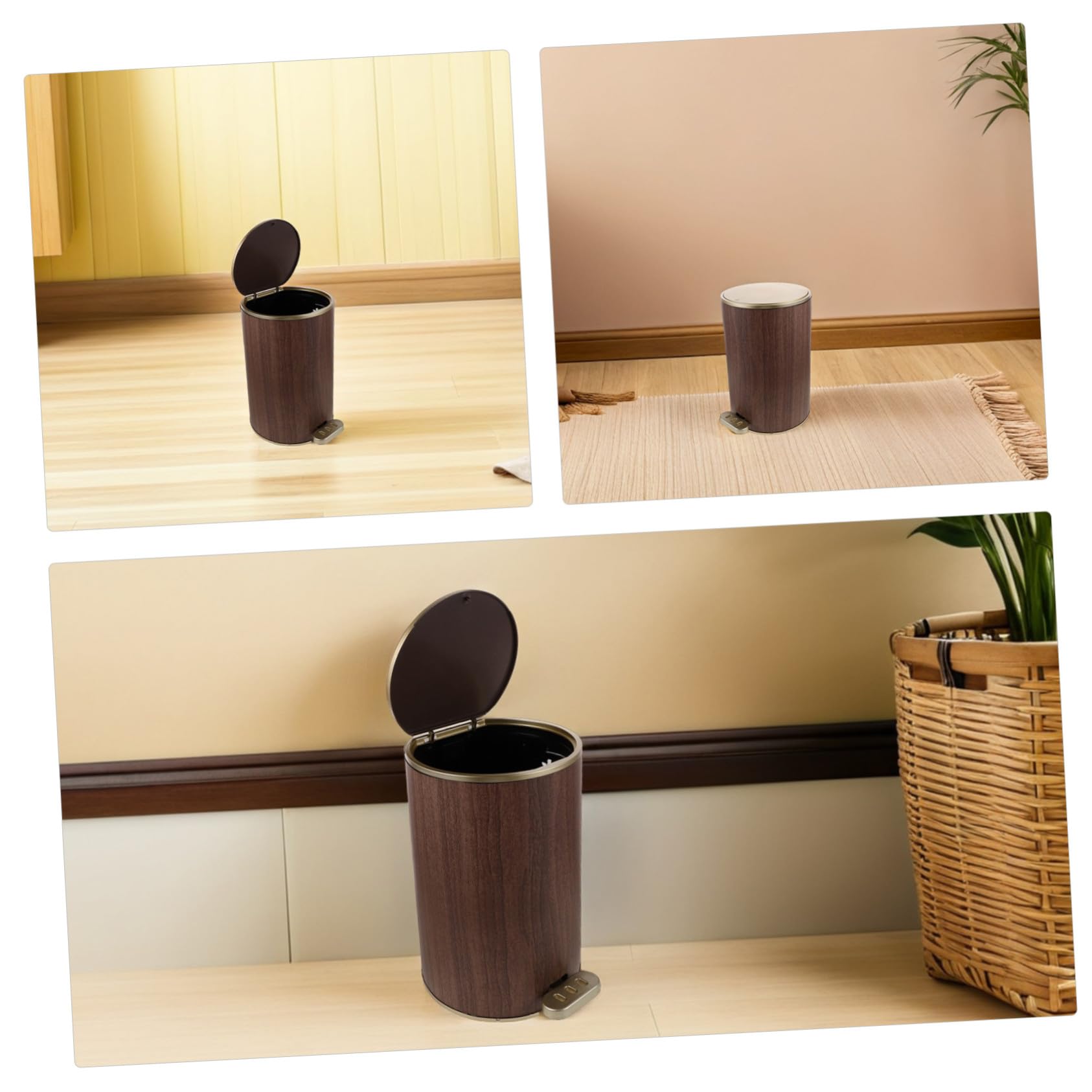GLEAVI Poubelle Ronde Avec Couvercle à Pédale Conteneur à Déchets Pour Cuisine Salle De Bain Et Chambre Poubelle De Maison Fonctionnelle Et Design Rétro