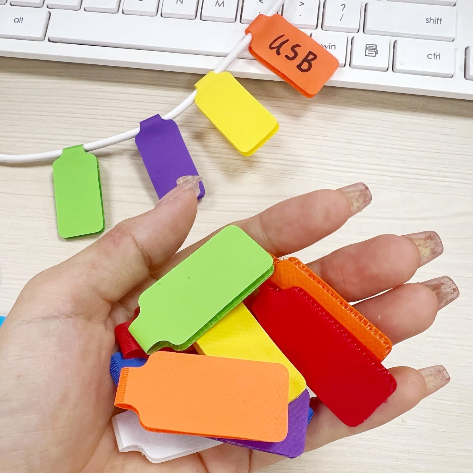 CYLHCM 24PCS Multi-Color Cable Ties - Reusable Fastening Straps for Electronics and Cord Organizer, 8 Colors