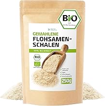 D&O Nature Products Psyllium Husks Ground Organic 250 g, 99% Purity Controlled and Bottled in Germany, Vegan Gluten-Free Fibre Rich Low Carb, Psyllium Seed Powder