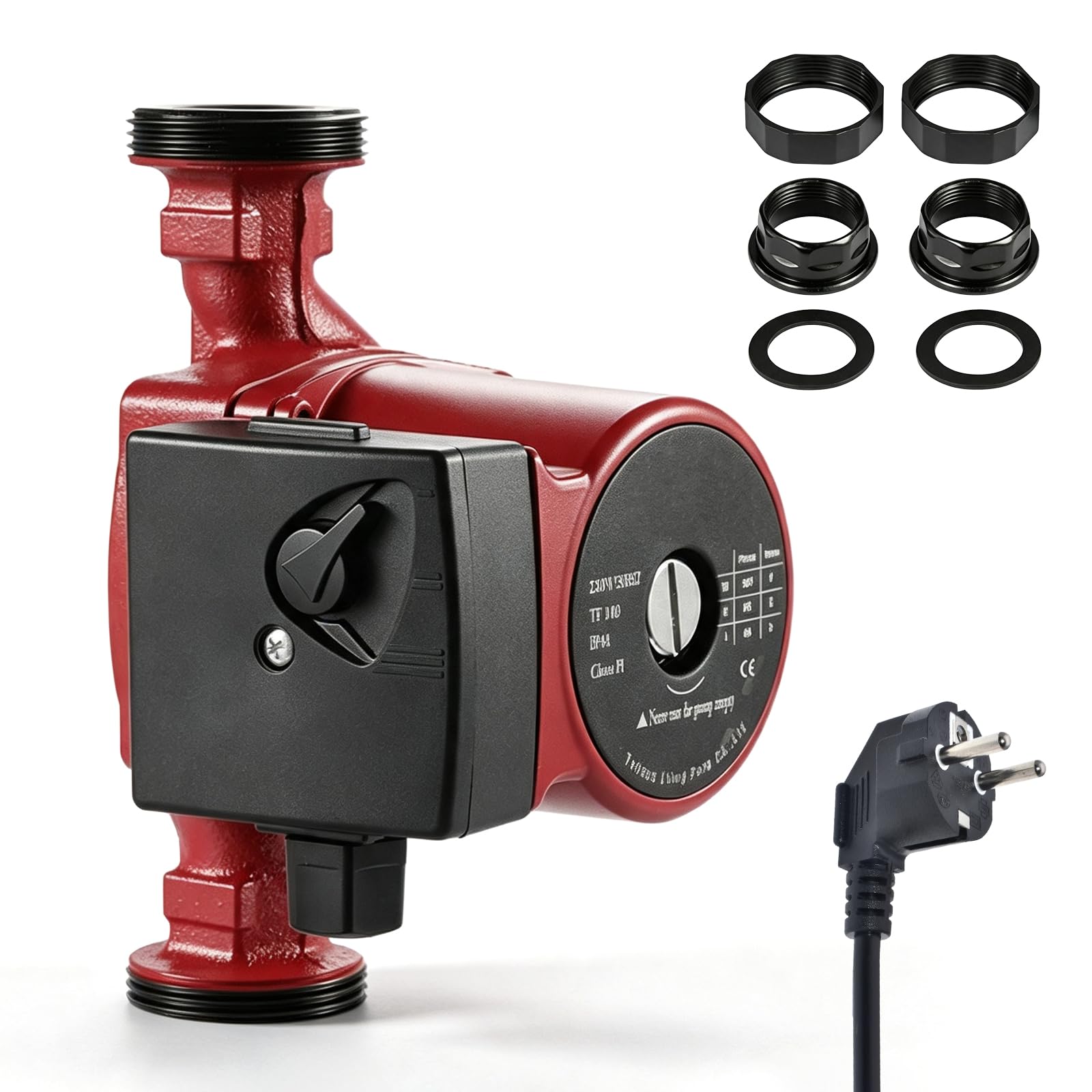 Bomba de circulación de 220 V, bomba de calefacción con 3 niveles de potencia (46/85/100 W) RS25-60/180, presión de 3 niveles (3/5/6 m), bomba de circulación de agua caliente, bomba de aumento de