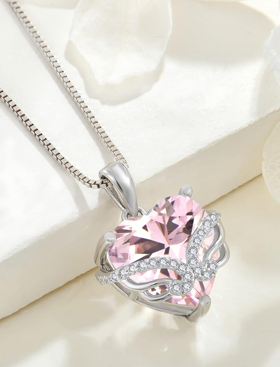 Angel Wings Necklaces 925 Sterling Silver Heart Birthstone Jewelry Gifts for Women - Image 5